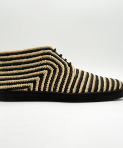Natural Raffia men Shoes Hevea stripes high-Handcrafted in Morocco by artisans-100% vegan raffia fiber-Luxury shoes-Sneakers