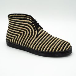 Natural Raffia women Shoes Hevea black stripes high-Handcrafted in Morocco-by artisans-100% vegan raffia fiber-Luxury shoes-sneakers