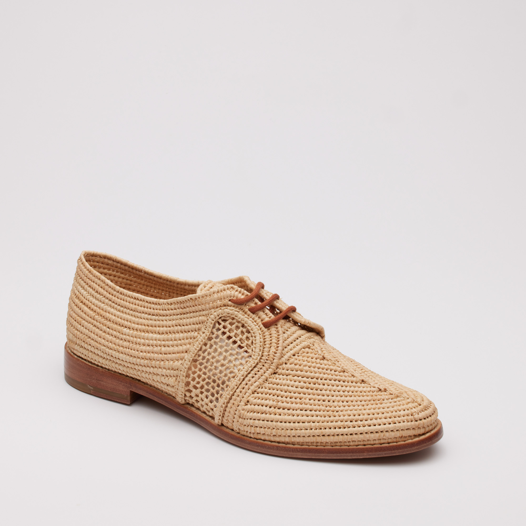 Chebka pointue pour femme en raphia, semelle en cuir naturel – Image 3