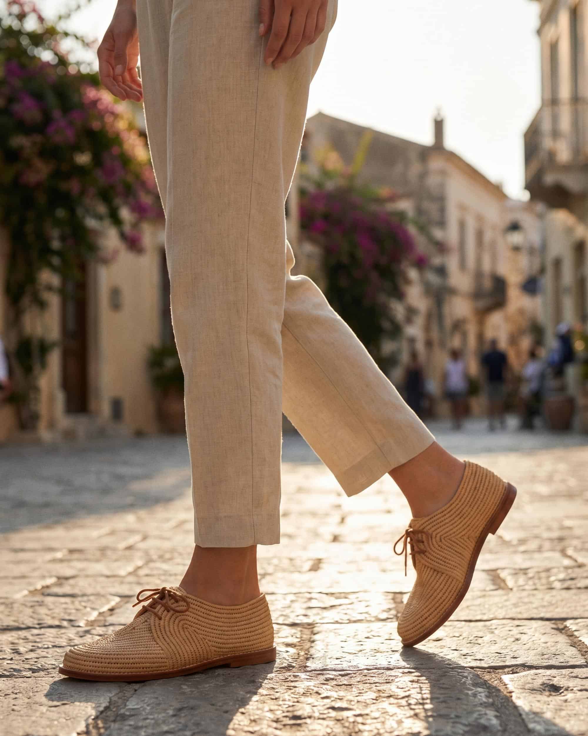 derbies femme en raphia, semelle en cuir stura naturel – Image 2